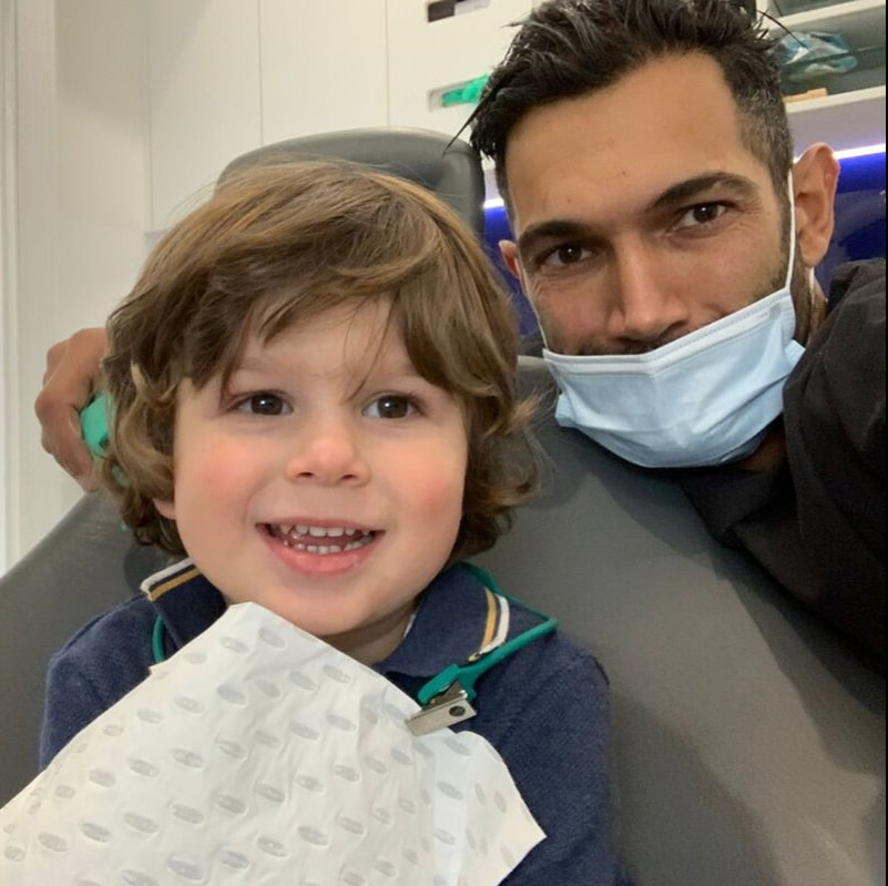 Marrickville Dentist Dr Simon Khalil with a young patient.